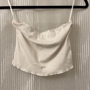 SHEIN White Cropped Strapless Tube Tank